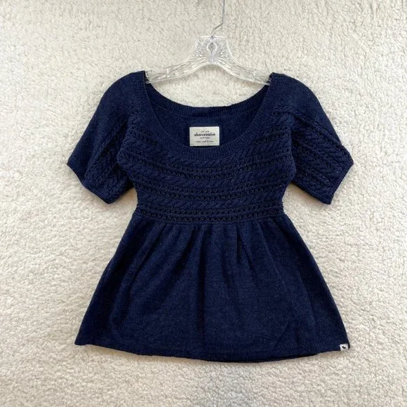 Abercrombie & Fitch | Tops | Abercrombie Navy Blue Knit Bella Swan Elena  Gilbert Fairy Grunge Babydoll Top Xs | Poshmark